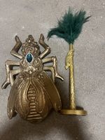 Goldene Deko-Fliege mit Federbusch maison du monde