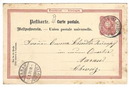 Ganzsache Postkarte Deutsche Reichs Post Vollstempel Aarau