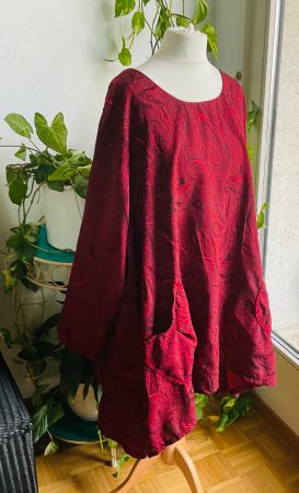 Magnifique tunique laine bordeaux à poches LA BASS, t.1 L/XL