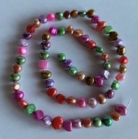 STRANG FÜR KETTE PERLENKETTE SÜSSWASSER PERLEN MULTICOLOR