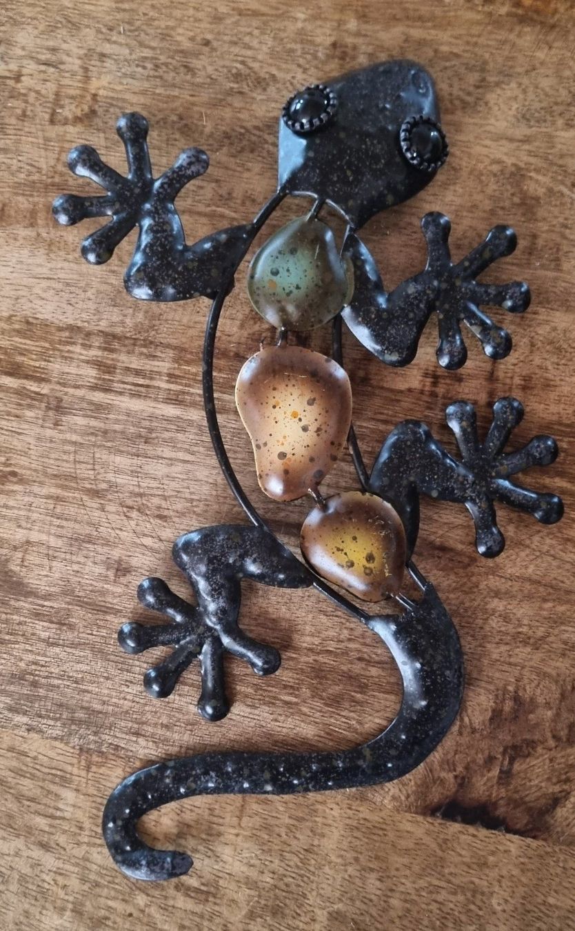 Statuette: Metall Gecko für Garten oder drinnen – Nuovo e nell'imballaggio originale da Gattikon venduto da myartshop 2