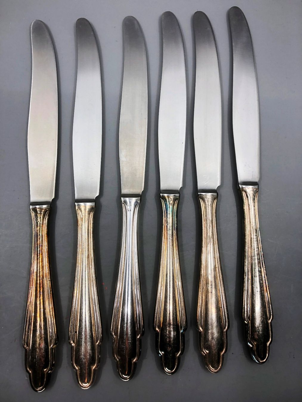 Posate: 6 Tafelmesser versilbert Skandinavisches Design – Usato da Basel venduto da Tiabeanie 9