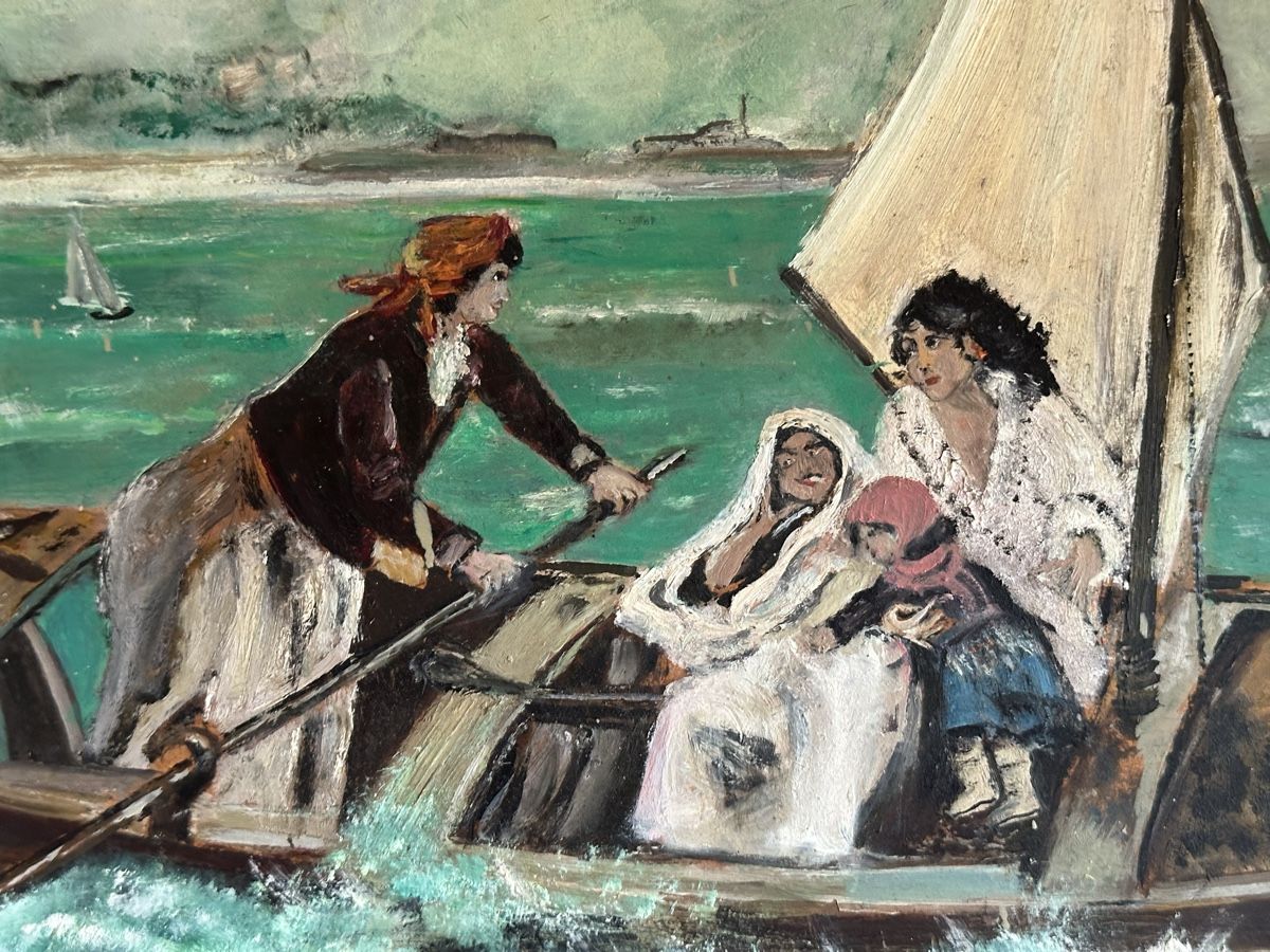 Dipinti: Maritim Gemälde Öl auf Pressholz-Platte - Boot auf See – Nuovo (secondo la descrizione) da Ebnat-Kappel venduto da BoutiqueBijoux 1