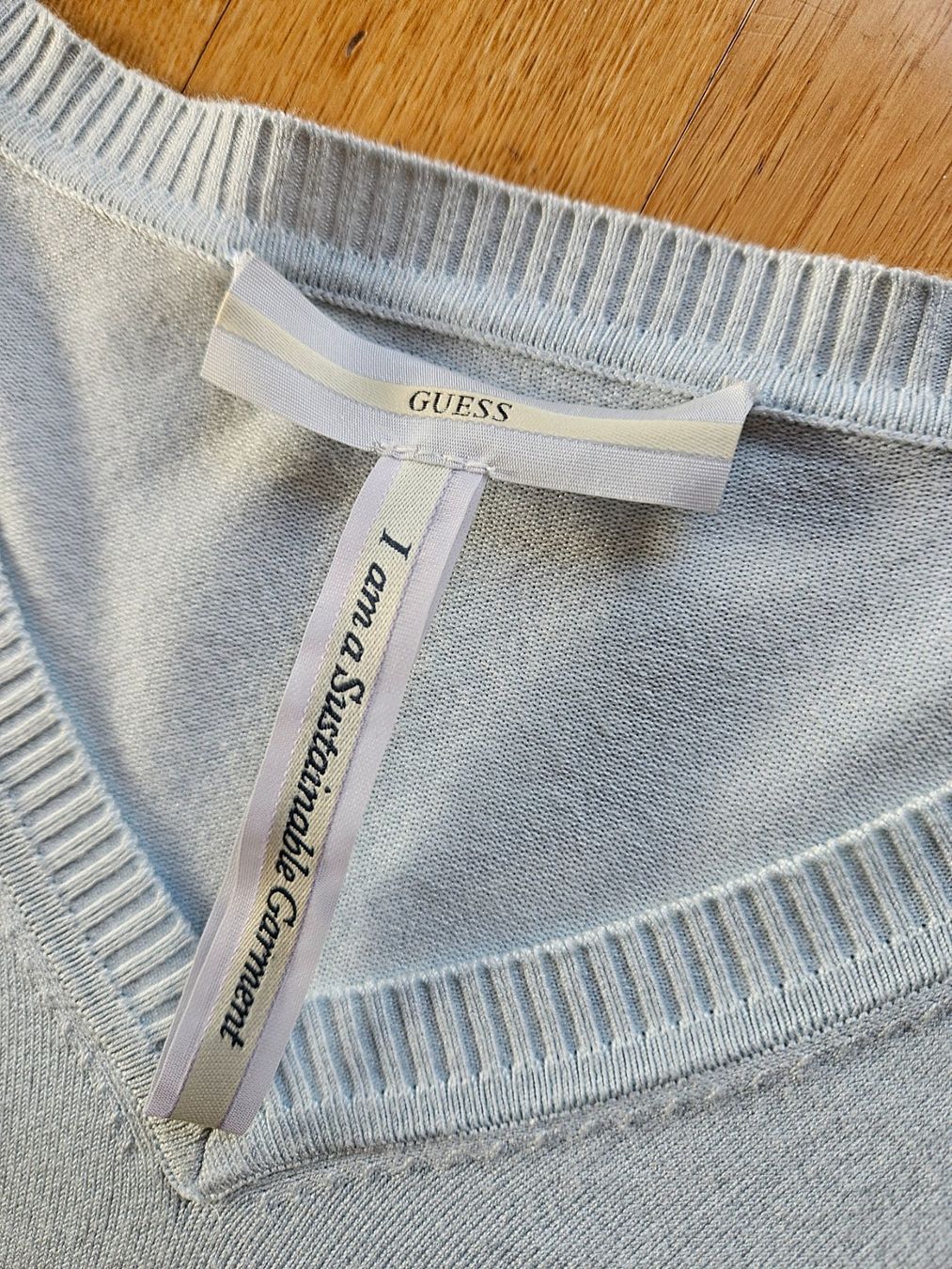 Guess Maglioni & Felpe: Neuwertiger GUESS Pulli Hellblau mit Logo-Aufschrift Gr. S – Nuovo (secondo la descrizione) da Bolligen venduto da SwissDutchy_1973 1