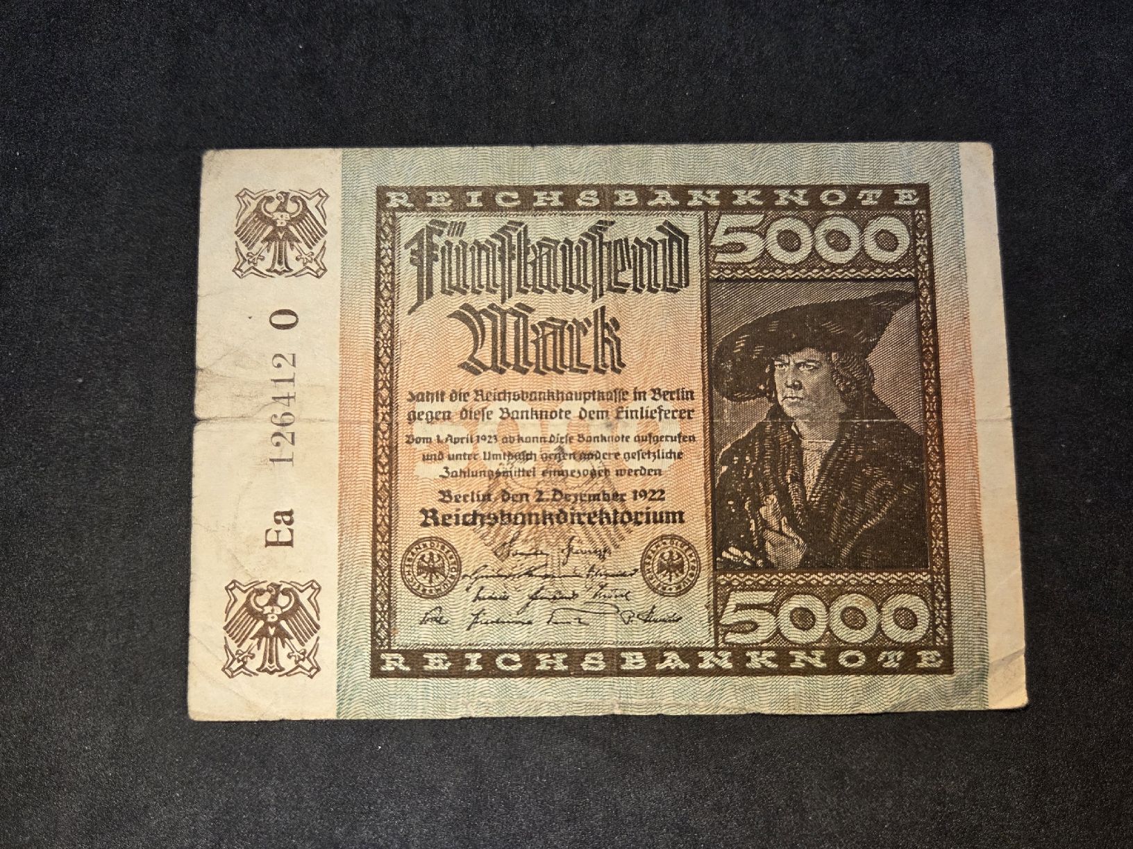 Banconote: 5000 Mark - Deutschland - 1922 – Usato da Geroldswil venduto da Antica01