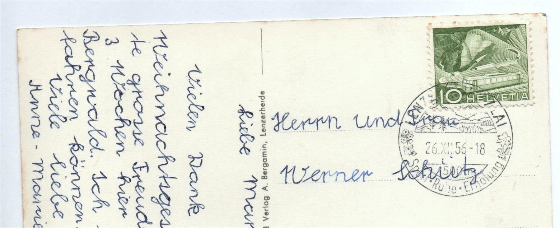Cartoline postali: LENZERHEIDE No. 2404 Photo A. Bergamin – Usato da Jona venduto da philajona 1