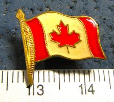 KANADA CANADA FLAGGE SCHMUCK-ANSTECKNADEL GOLDIG GLASIERT