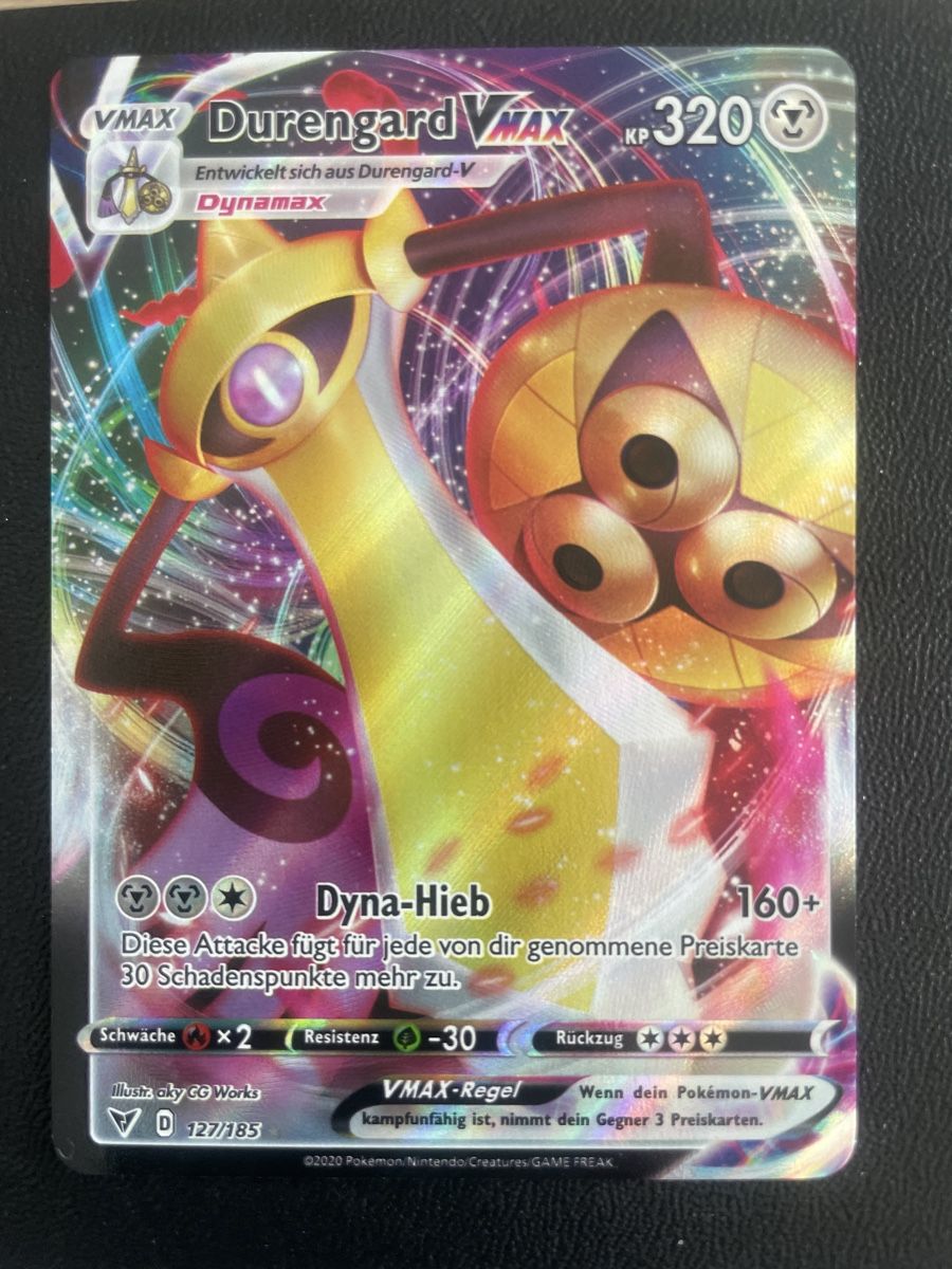 Pokémon Cartes à collectionner: Pokemon DurengardVMAX Farbenschock 127/185 Fullart DE – Neuf (Voir description) à Bellach par Pokemam