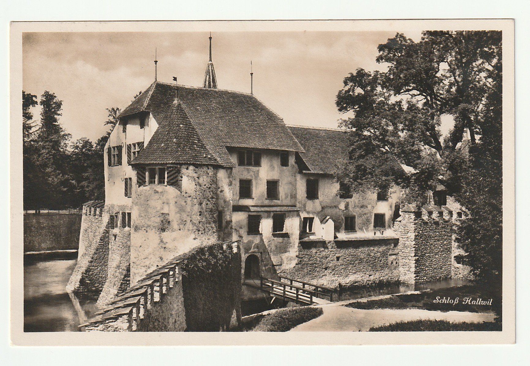 Cartoline postali: Ansichtskarte Schloss Hallwil 1937 – Usato da St. Gallen venduto da Ricardo_Deals