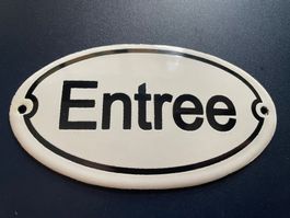 Emailschild/Entree/Oval/Antik