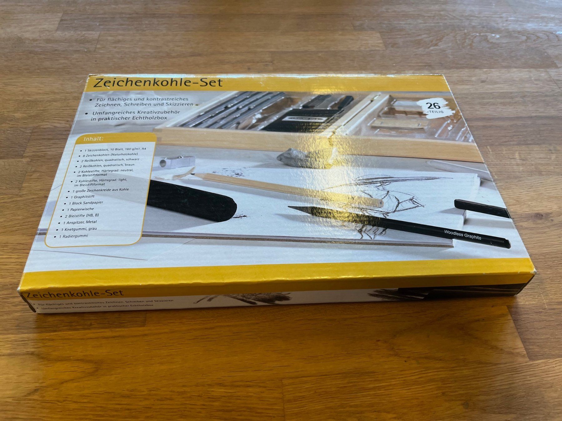 Stifte & Marker: Neues Zeichenkohle-Set 26 Teilig in Echtholzbox – Neu und originalverpackt aus Laufen von Nuria44 4