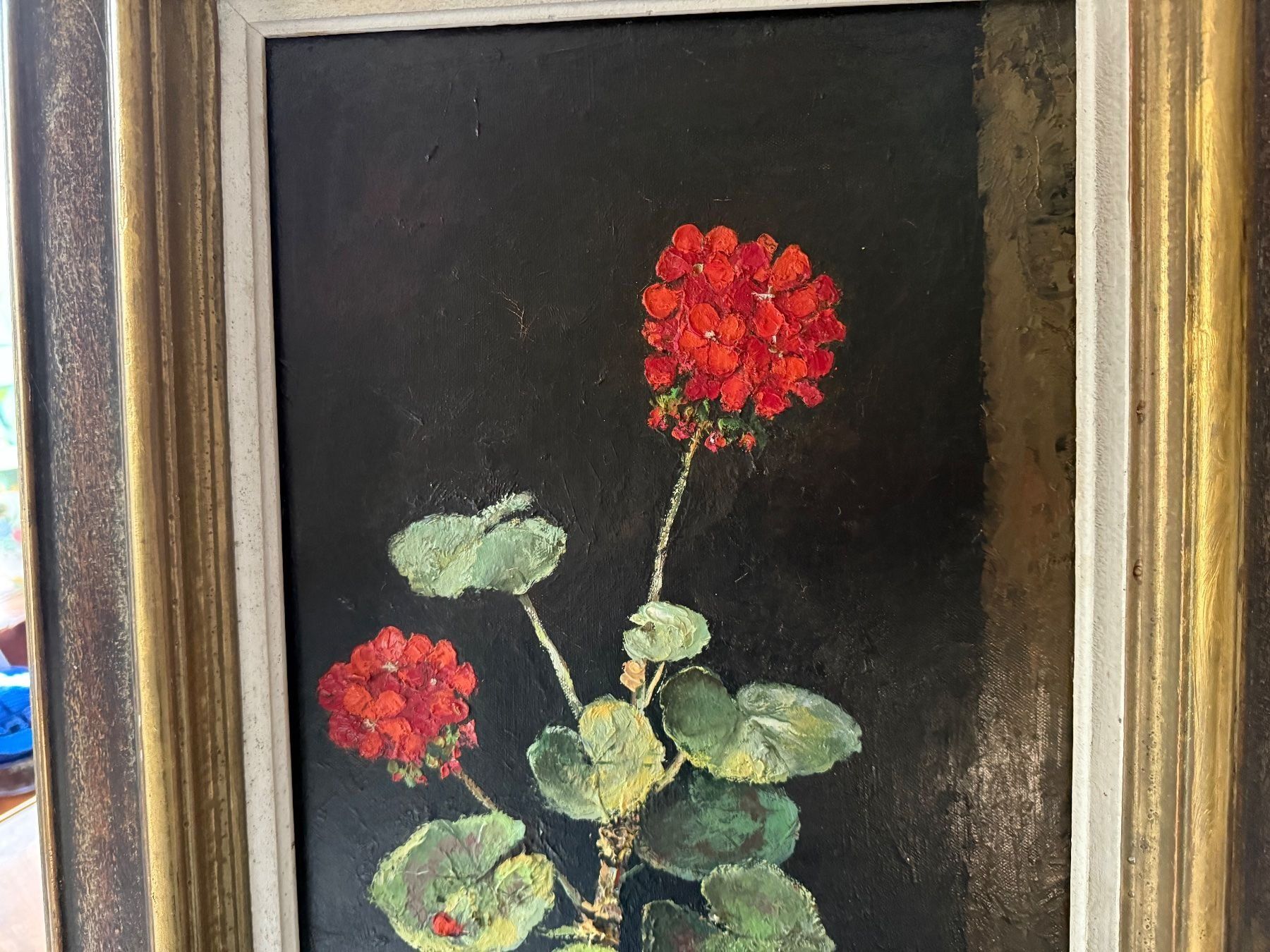 Dipinti: MAX CLEMENT Oelgemälde Geranien signiert – Usato da Basel venduto da Kaffee_und_Kunst 1