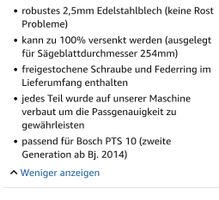 Edelstahl-Spaltkeil für Bosch PTS 10