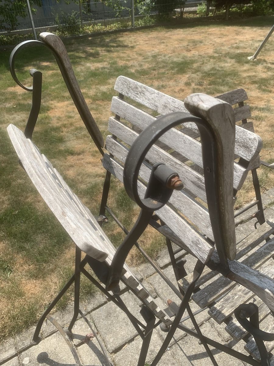 Sedie: Gartenstühle Holz Metall 2er Set gebraucht – Usato da Langenthal venduto da grisini01 4