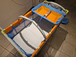 Reisebett Kinderbett Baby Go blau orange