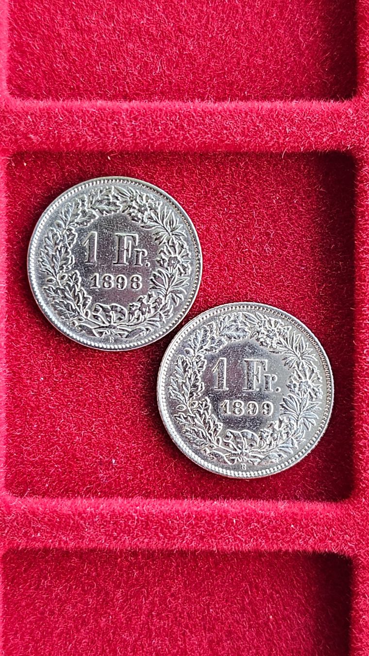 Alle Münzen: 1.-Fr. 1898 + 1899 – Gebraucht aus Unterterzen von Speedy076