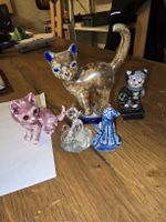 5er Set Vintage Katzenfiguren, Deko, Sammlerstücke! (A)