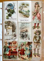5 Seiten antike Oblaten Bilder ca. 1890 Schokolade