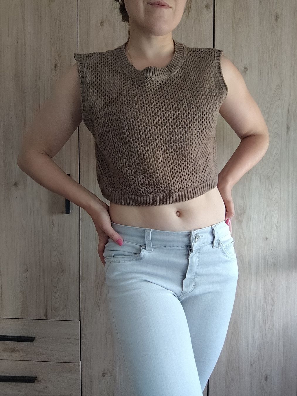 Tops: Damen Pullover kurz Strick braun Grösse s  – D'occasion à Mägenwil par VintageGirly 2
