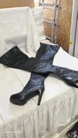 Overknee Lederstiefel Gr. 40 – 10 cm Absatz – extra lang –
