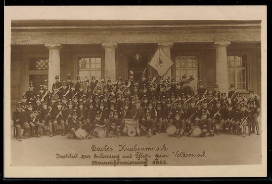 Cartoline postali: Basel, Basler Knabenmusik, Institut zur  – Usato da Berlin venduto da bartko-reher