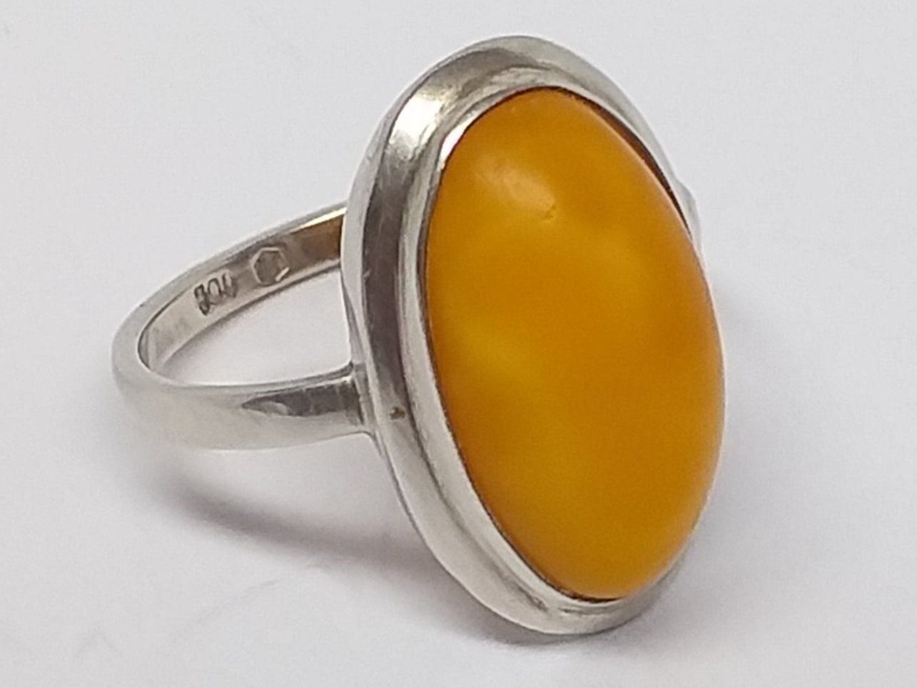 Anelli: Vintage Silber Ring 800 + MP Bernstein Butterscotch Gr. 54 – Usato da Ermatingen venduto da Decovin 2