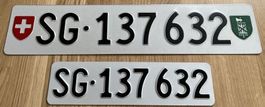 Kontrollschild, Autonummer SG 137632 zu verkaufen