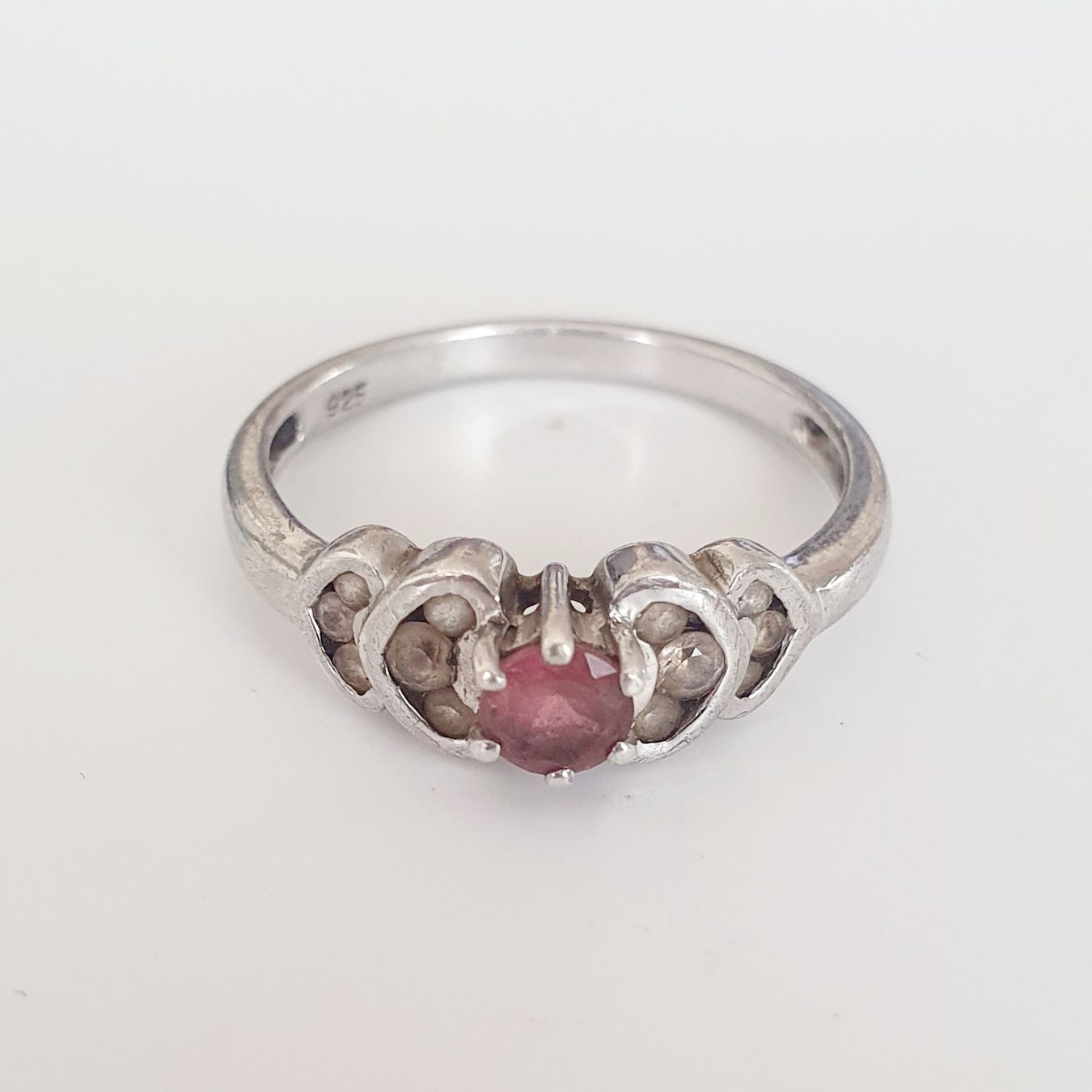 Anelli: Silberring 925 mit pinkem Stein, Grösse 17.4 mm, – Usato da Kreuzlingen venduto da Wunderkiste123 3