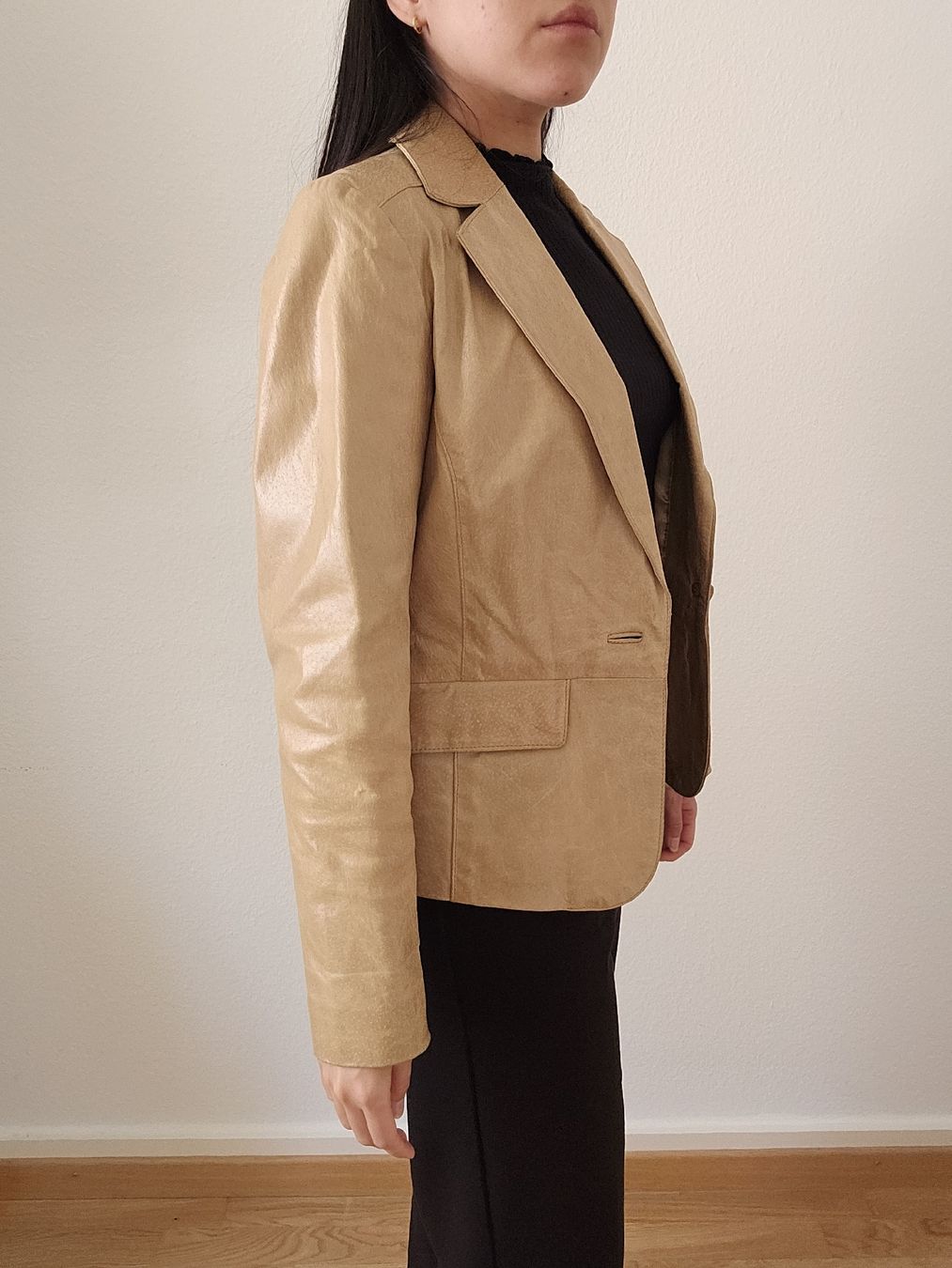 Giacche: Lederblazer 100% Echtleder Beige Gr. S – Usato da Zürich venduto da Mme.Sora 1