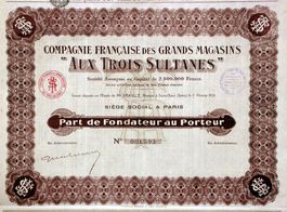 Grands Magasins Aux Trois Sultanes SA, Paris - 1928