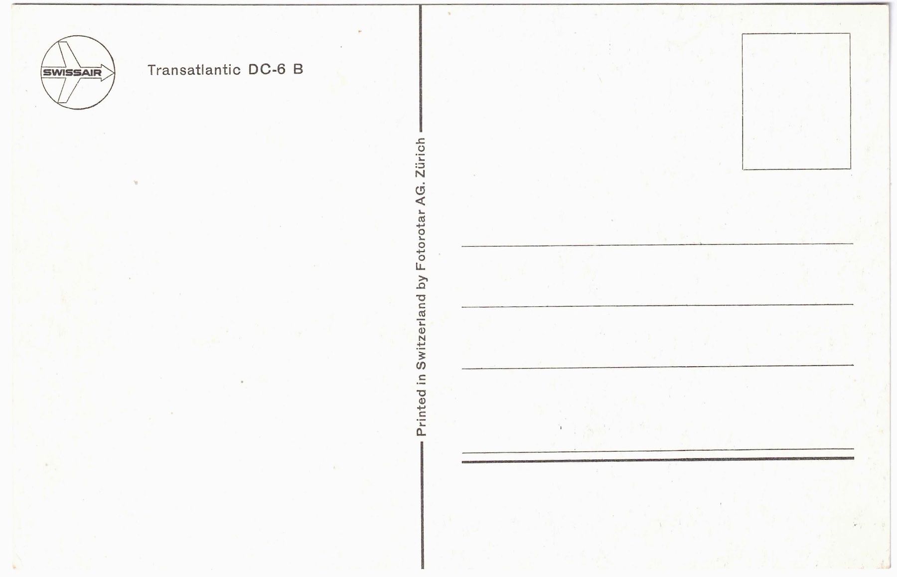 Cartes postales: Transatlantic DC-6 B ca. 1946 – D'occasion à Oberdorf BL par Hopfehuepfer 1
