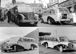 Postkarte 4 FBW Reisewagen Europabus P2173-P2177 (1951)