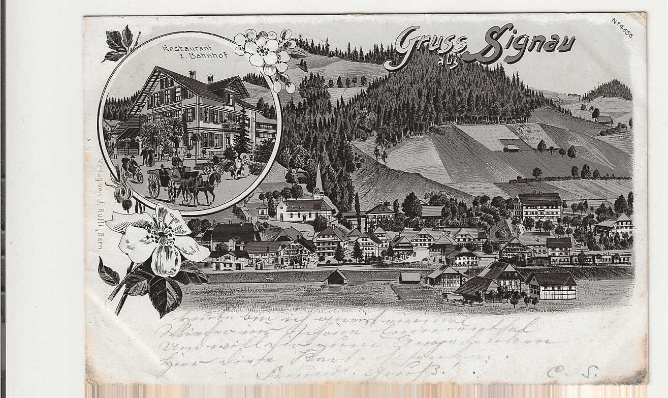 Ansichtskarten: Signau, Litho, 1901 – Gebraucht aus Spiez von Niesen20