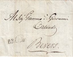 1815 Faltbrief Stabstempel BBChur - Bevers mit Inhalt