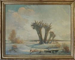 Ölgemälde Norddeutsche Winterlandschaft