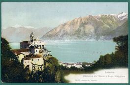 Locarno, Madonna del Sasso e Lago Maggiore, 1906, gelaufen