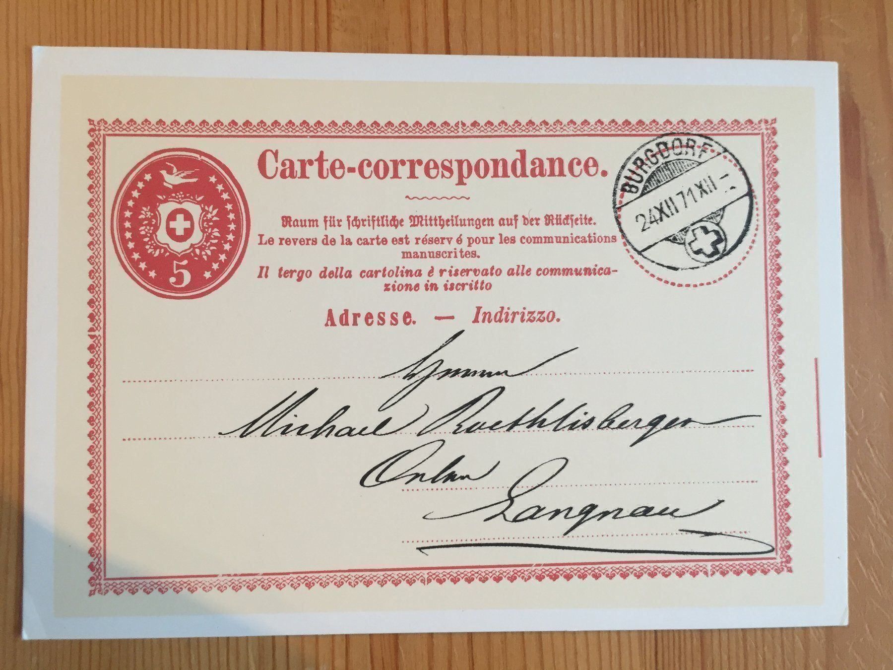 Cartoline postali: PTT Bildpostkarte - AK – Usato da Oberuzwil venduto da Henri09