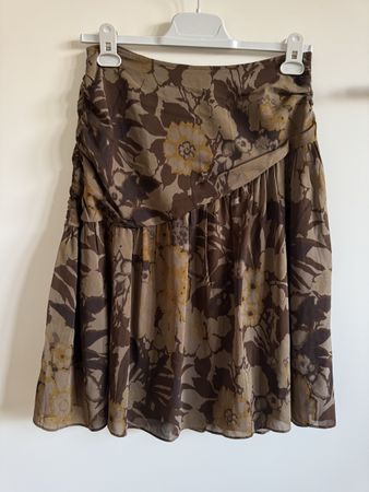 Jupe ESSENTIEL Antwerp en soie, taille 38, motifs fleurs