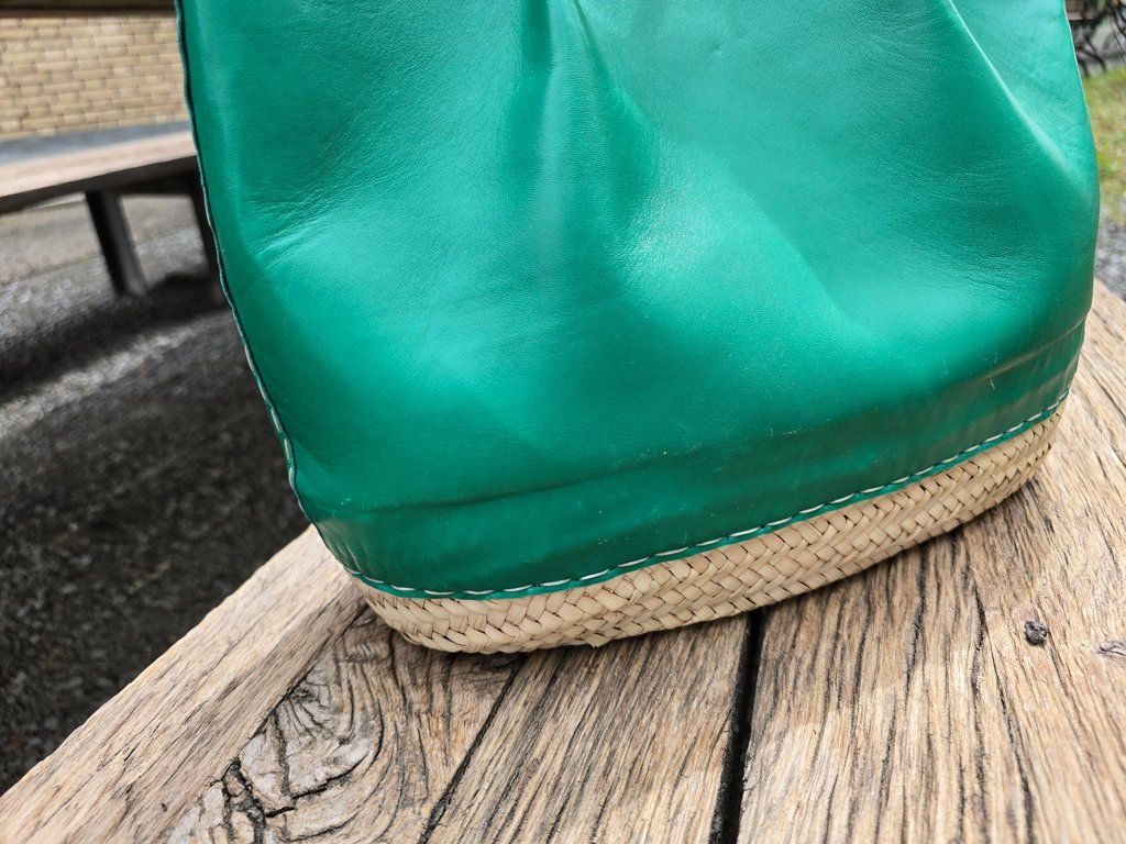 Taschen für Damen: Korb: Korbtasche Leder smaragdgrün-ANGEBOT – Neu (gemäss Beschreibung) aus Romanshorn von Rachacha 2