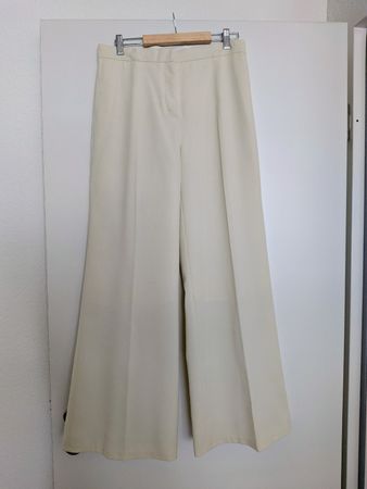 Sandro wide leg cream trousers