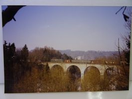 Foto Glattbrücke SBB Ae 6/6 mit Güterzug Gossau 30.1.1992