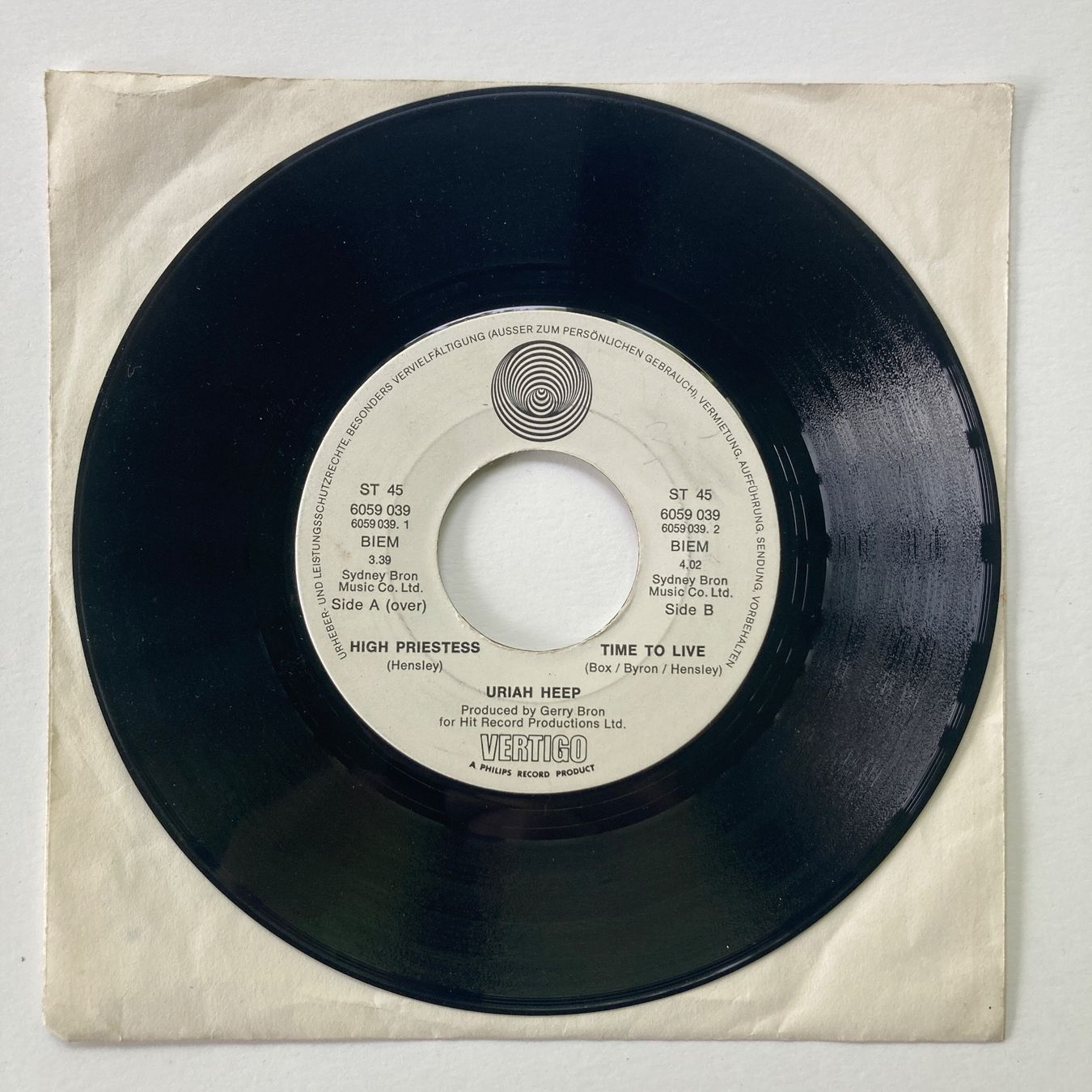 Dischi in vinile: URIAH HEEP, HIGH PRIESTESS, SINGLE, 1971, ROCK – Usato da Thun venduto da estrol 1