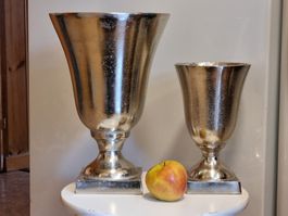 2 Deko-Pokalvasen Silber Antik-Stil