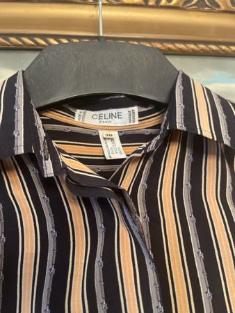 Celine SeideBluse💯beige schwarz Grösse 38