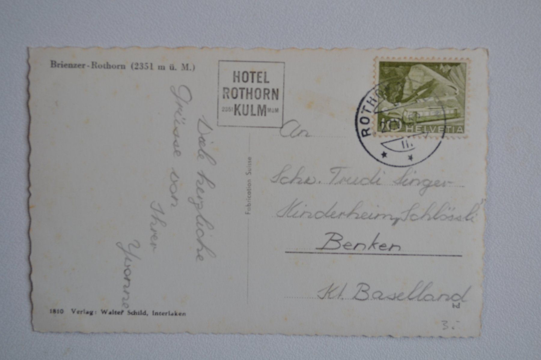 Cartoline postali: AK Brienzer - Rothornbahn BE – Usato da Beinwil am See venduto da kajak55 1