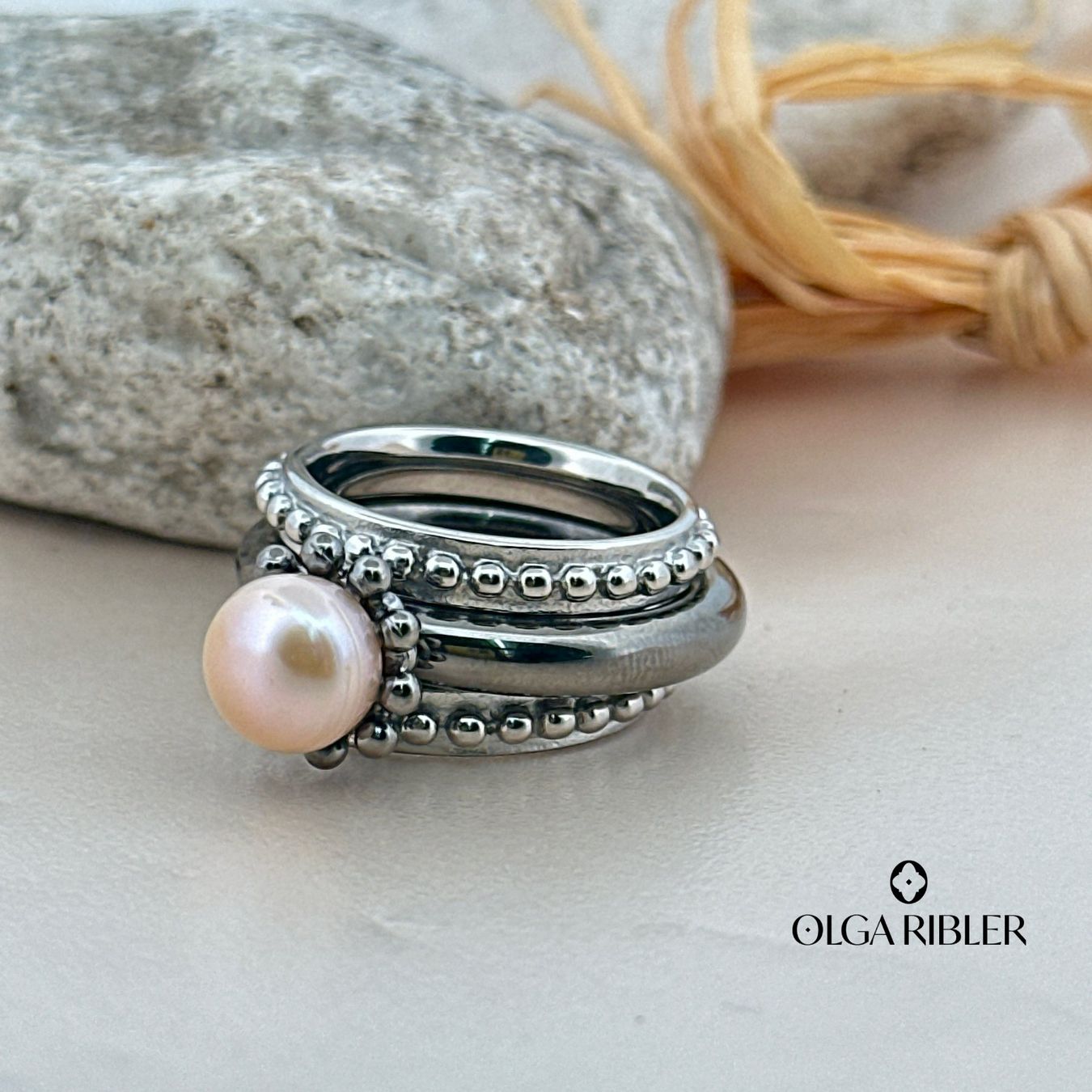 Olga Ribler Bagues: Edelstahl Ring Set mit SWP Grösse 60 – Neuf (Voir description) à Luzern par byolgaribleroutlet 4