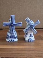 Salz und Pfefferstreuer Windmühlen Keramik blau weiss