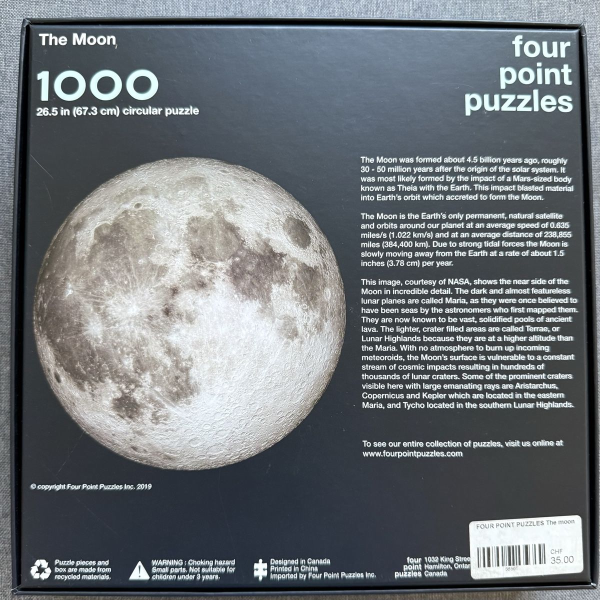 Puzzle: The Moon - Four Point Puzzles 1000 Piece Circular Puzzle – Usato da Basel venduto da ser_5v8v 1