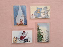 tolles 4er Taxcard-Set Weihnachten 1998 D Telecom