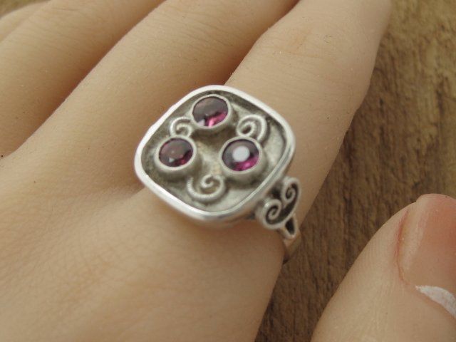 Anelli: Vintage Ring quadratisch Silber 835 + STAUSS Amethyst – Usato da Ermatingen venduto da Decovin 2